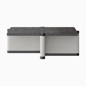 Figured Shape Table in Black Oak and Contrast White Legs by Ultramobili