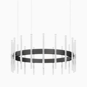 Lampada a sospensione Akimi piccola circolare nera anodizzata di JSPR