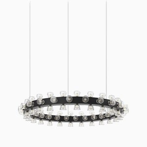 Lámpara colgante Lunar pequeña redonda de aluminio anodizado en negro de JSPR