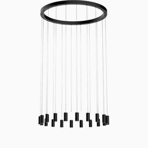 Lámpara colgante Myllennia 100 redonda de aluminio anodizado en negro de JSPR