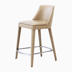 Nude Colour Ecoleder Buchenholz Stuhl von Casa Casati