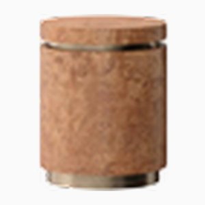 Brown Chestnut Burl Veneer with Glass Shelf Side Table by Ultramobili
