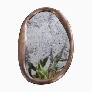 Seoul Wall Mirror with Cast Bronze Frame and Stained Mirror by Vogel Studio