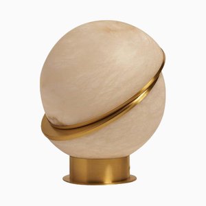 Lámpara de mesa Globe Offset de latón y alabastro de Matlight Milano