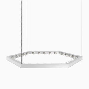 Lámpara colgante Hexagon mediana de aluminio en plata de JSPR