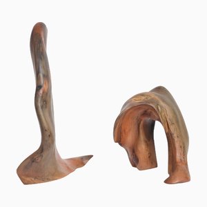 S1346 Decorative Objects in Tropical Driftwood by Jörg Pietschmann, Set of 2