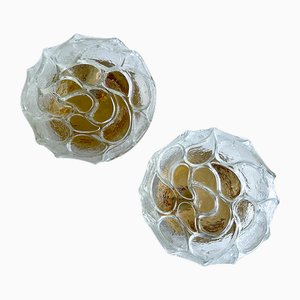 Vintage Bubble Glass Wall Lights, 1960s, Set of 2