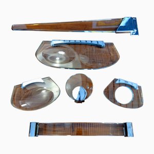 Accesorios de baño de Max Ingrand para Fontana Arte, Italia, años 60. Juego de 6