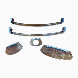 Accesorios de baño de Max Ingrand para Fontana Arte, Italia, años 60. Juego de 5