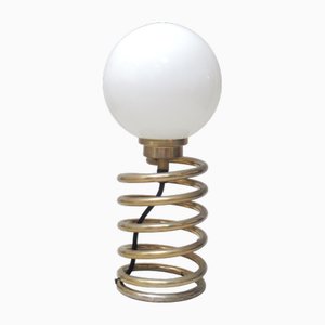 Lampada Spring bianca e argento, anni '70