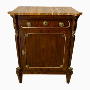 Meuble d'Appoint Antique en Acajou avec Plateau en Marbre, France, 1860s
