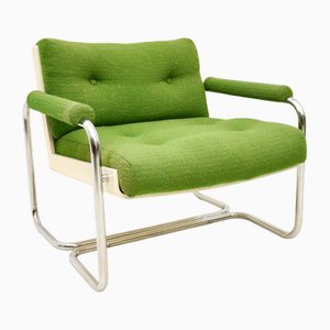 Mid-Century Tubular Steel Shell Back Armchair, 1960s