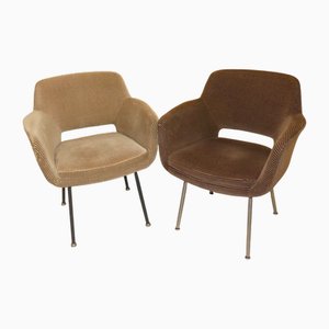 Armchairs in Brown Kord from Fröscher KG, 1970s, Set of 2