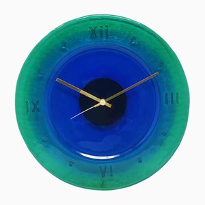 Orologio da parete in vetro di Murano di Cà Dei Vetrai, Italia, anni '60