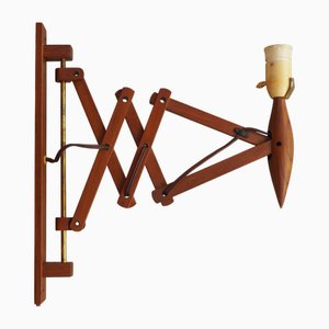 Danish Teak Wall Lamp Scissor from Lyfa, 1970s