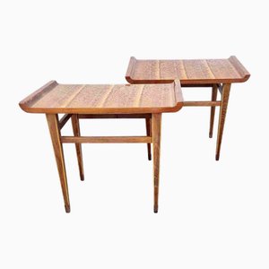 Italienische Beistelltische aus Holz, Italien, 1960er, 2er Set