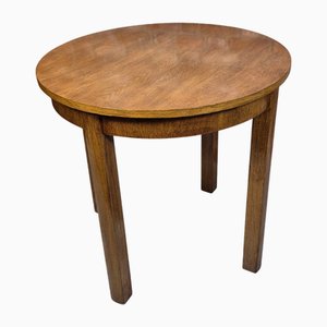 Art Deco Oak Round Table, 1950s