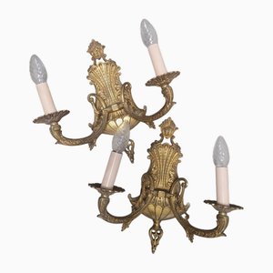 Louis XVI Bronze Wall Lights, Set of 2