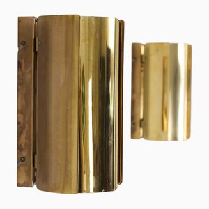 Brass Wall Lights, Sweden, 1960s, Set of 2