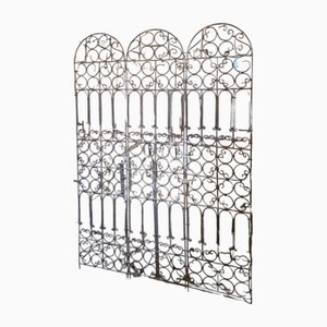 3-Leaf Wrought Iron Screen, 1890s