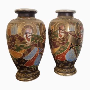 Jarrones japoneses Satsuma. Juego de 2