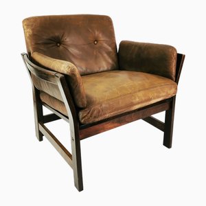 Mid-Century Ledersessel, Dänemark, 1960er