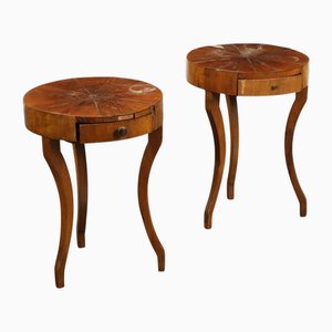 Vintage Bedside Tables in Walnut, Set of 2