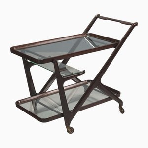 Vintage Servierwagen aus gebeiztem Buchenholz, 1960er