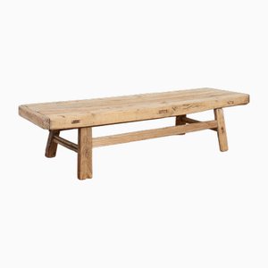Table Basse Rustique Antique en Orme, 1920s