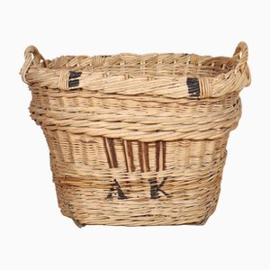 French Champagne Grape Basket, 1920s