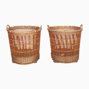 French Wicker Baskets, 1920s, Set of 2