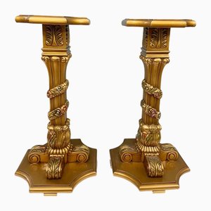 French Gilt Pedestal Stands, 1930s, Set of 2