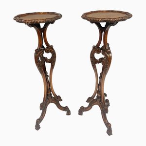 Piédestal en Noyer, Angleterre, 1920s, Set de 2