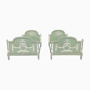 Bemalte Louis XVI Betten, 2er Set