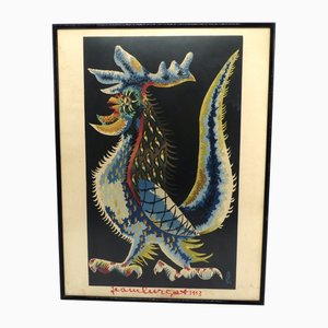 Jean Lurçat, Stylized Rooster, 1953, Original Hand-Signed Lithograph