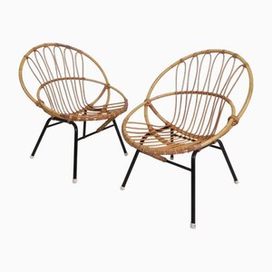 Rattan, Bamboo Childrens Chairs from Rohe Noordwold,e 1950s, Set of 2