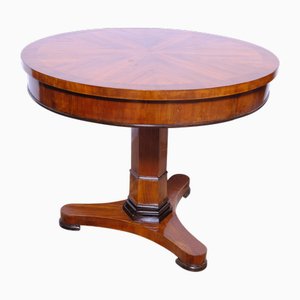 Antique Mid 19th Century Empire Round Coffee Table with Drawer