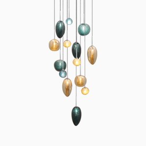 Lampada a sospensione Vallons Obscurs a 14 luci di Concept Verre