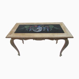 Louis XV French Oak & Mosaik Coffee Table, 1970s