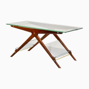 Table Basse en Laiton et Verre de Cesare Lacca, Italie, 1960s