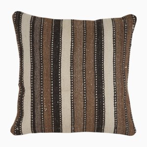 Turkish Bohemian Striped Kilim Cushion in Wool