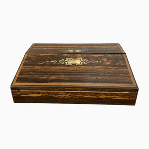 Antique Victorian Inlaid Coromandel Wood Writing Box, 1850