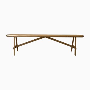 Vintage Sitzbank aus rohem Holz