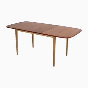 Mesa de comedor extensible vintage, sueca, años 60