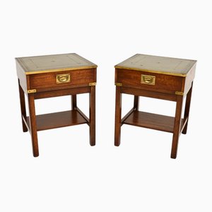 Tables d'Appoint Military Campaign Antiques, 1950, Set de 2