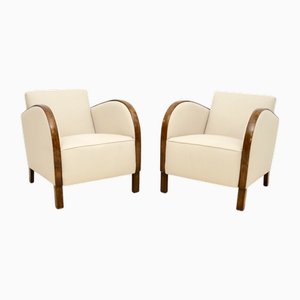 Art Deco Armchairs in Satin Birch, Swedish, 1930, Set of 2