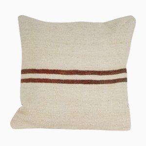 Turkish Striped Hemp Kilim Cushion Cover in Wool
