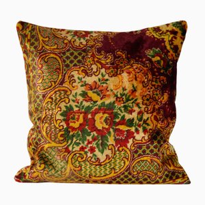 Red and Yellow Velvet Cushion Cover