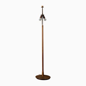 Schweizer Stehlampe aus Teak & Messing von Temde, 1960er