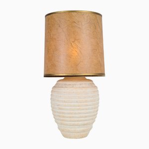 Gerippte Vintage Tischlampe aus organischem Gips, 1970er